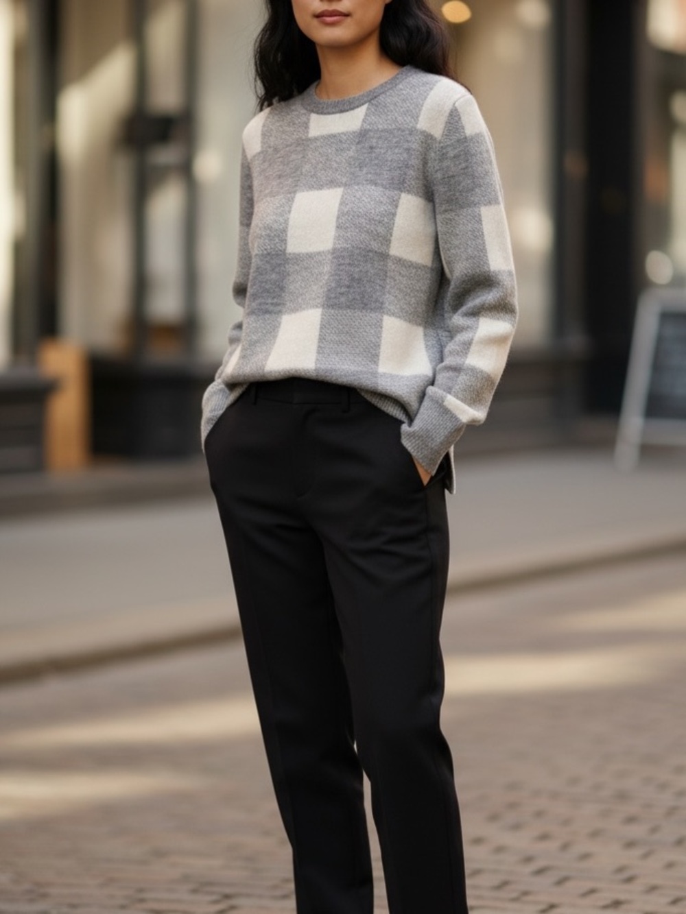 Old Navy Check Print Long Sleeve Sweater Size Small